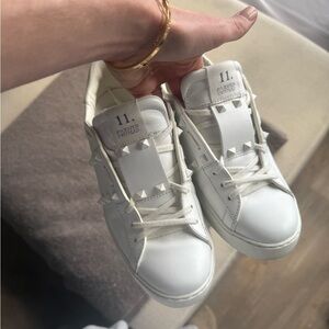 White Studded Women's Sneakers